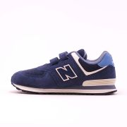New Balance Boy’s 574 Hook and Loop Navy White